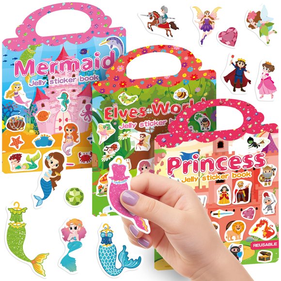 Libro de pegatinas CREATIVETREES - 3 juegos reutilizables para niños de 3 a 6 años