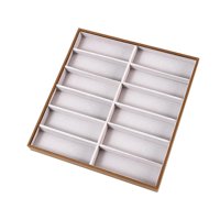 Magideal - Bandeja De Exhibición De Gafas, Bandeja De Exhibición Multiusos, Bandeja De Exhibición De Gafas, Caja De Almacenamiento Para Anillos, Gafas, Relojes, 12 Pares