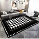 thumbnail image 1 of Alfombra 180x200 Moderna Elegante Decorativa Tf 2 m / 1.8 m / Negro / Ajedrez, 1 of 2