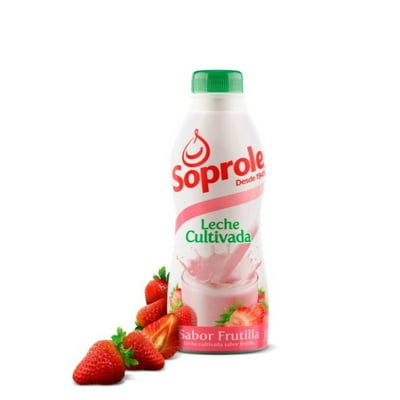 Leche Cultivada Sabor Frutilla Botella 1 L Soprole
