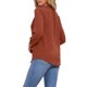 thumbnail image 3 of INSPIRE CHIC Camisa con Botones de Cuello en V para Mujeres, Manga 3/4, Adorno Plisado, Blusa Casual Henley, Talla S, Rojo Ladrillo, 3 of 6