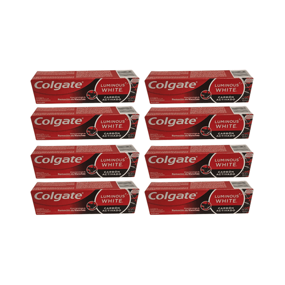 Pack 8 Pasta Colagte Luminous White Carbon Activado 90g