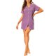 thumbnail image 1 of INSPIRE CHIC Camisón de Manga Corta para Mujer Regreso a Clases Camisa de Dormir con Botones y Cuello con Muesca Vestido de Descanso Mini de Mezcla de Algodón Suave L Púrpura, 1 of 6