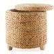 thumbnail image 4 of Puf de almacenamiento Casafield 17, forma redonda, diseño de jacinto de agua natural, 4 of 7