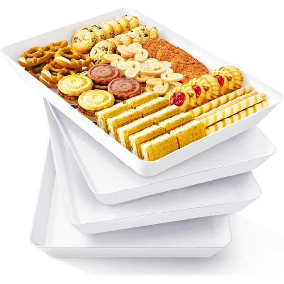 Lifewit 4 bandejas de servicio para fiestas, de plástico reutilizable