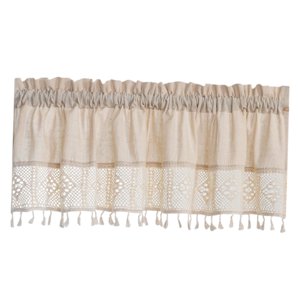 Magideal - Cortina Corta Para Ventana De Granja, Cortinas Pequeñas Para Ventana, Cenefas Estilo Bohemio, Cenefas Retro De Lino Para Cafetería, Armario Y Dormitor