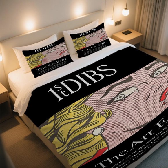 1stDIBS The Art Edit Pop Art Pearl Earring Duvet Cover Set Digital Print ThreePiece AllSeason Comforter Covers