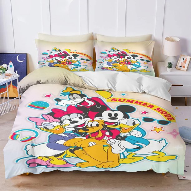 Mickey Mouse comforter sets, Cartoon Bedding Set, Boys & Girls Home Room Bedroom Duvet Set, Cute Quilt Set 140x200cm Bed Sheets