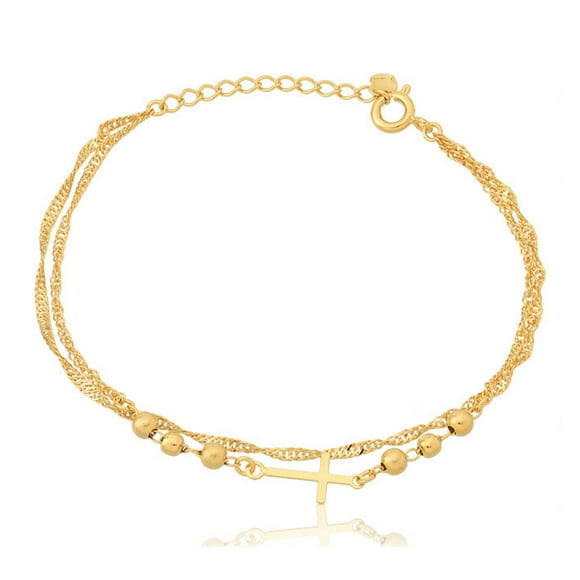 Pulsera Cruz Oro Laminado - Dorado