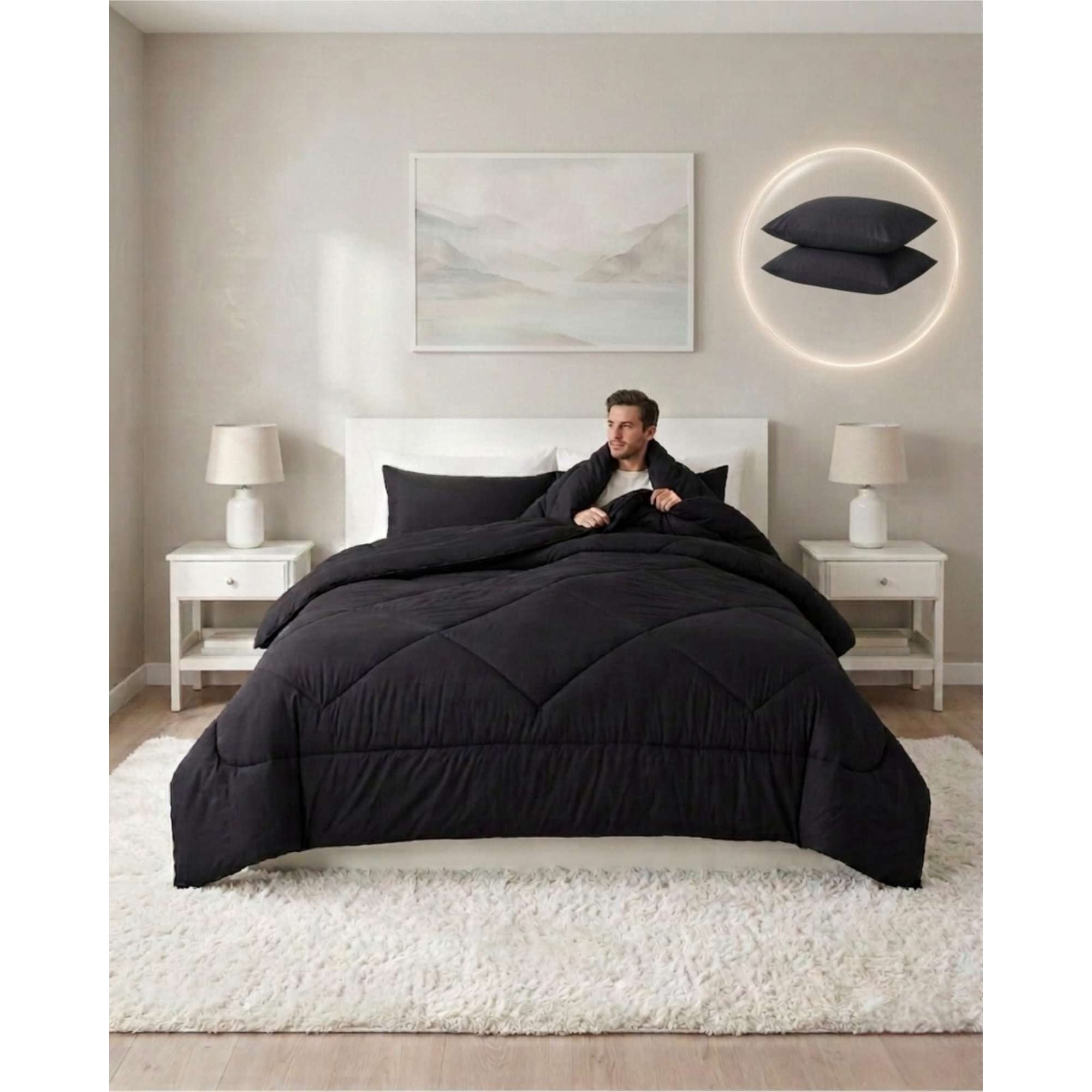 Myl Todo Hogar - Juego De Cama Con Plumón Nórdico Sábanas Y Almohada King