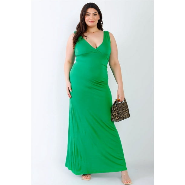 Vestido Largo sin Mangas con Escote en V