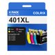thumbnail image 1 of Cartuchos de tinta COLRIX LC401XL, paquete de 4, negro, cian, amarillo, 1 of 9
