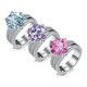thumbnail image 5 of Anillos de Boda de Moissanita de 5 Uds para Mujer Color D Claridad VVS1 Anillos de Diamante de Plata Esterlina Anillos de Compromiso de Moissanita Azul/morado/rosa con Certificado, 5 of 9