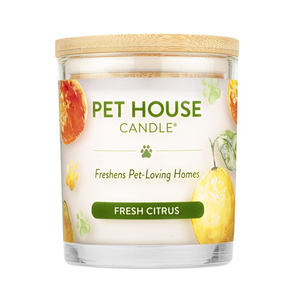 Vela aromática One Fur All Pet House Fresh Citrus, 60 h Burn