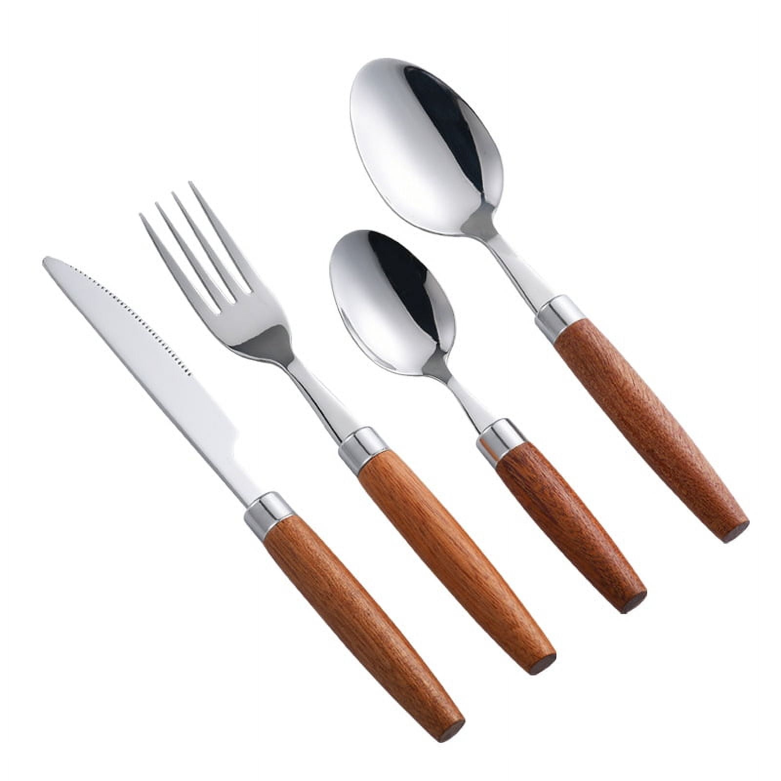 Xmhytop Cubiertos De, Acero Inoxidable, Muy Adecuados Para Trajes De Filete,16 Piezas,plata