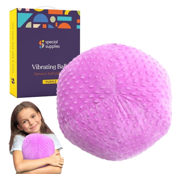 Almohada con forma de bola vibratoria, suministros especiales para terapia sensorial, color morado