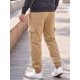 thumbnail image 3 of Pantalones de chándal forrados de vellón para hombre con múltiples bolsillos y cintura con cordón, pantalones cargo 32 caqui, 3 of 5