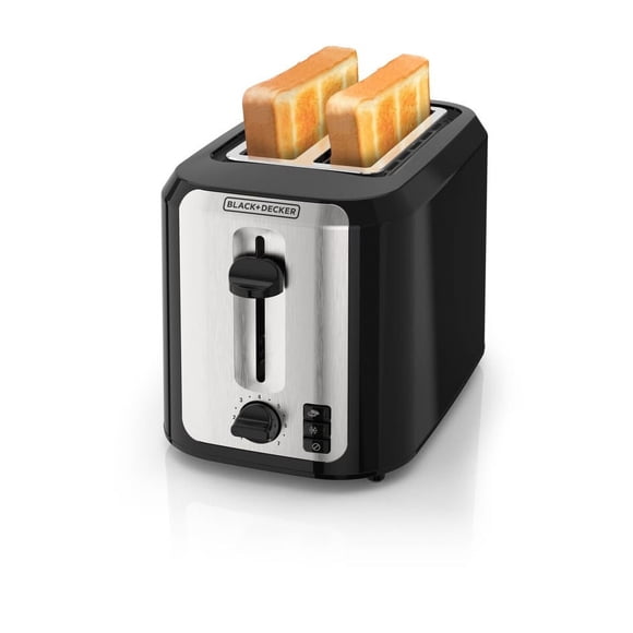 Tostadora BLACK+DECKER de 2 Rebanadas, Ranura Ancha, 850 W y 7 Niveles