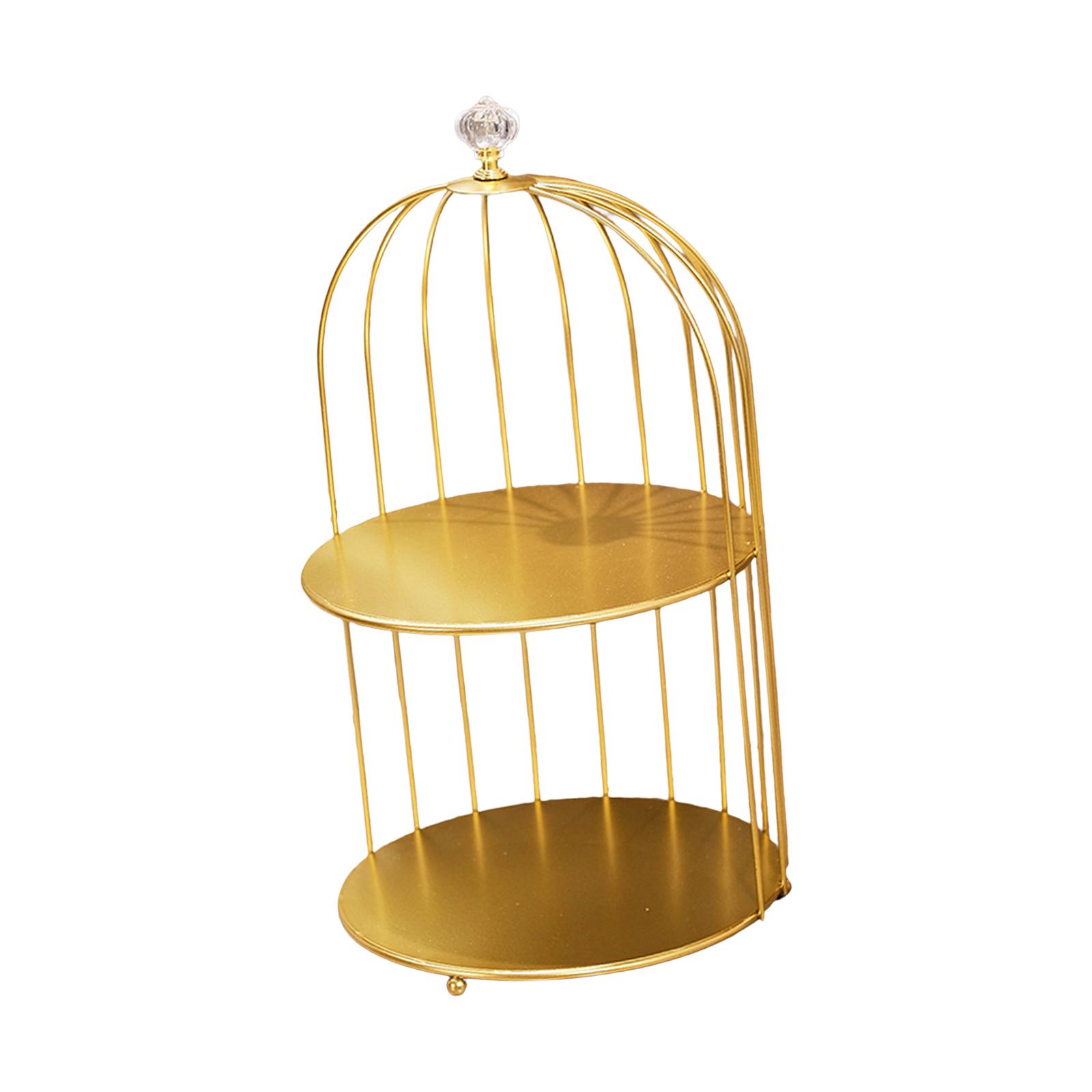 Ioensy - Postre Cupcake Stand Nordic Cosmetic Rack Para Living Room Dresser Countertop Gold 2 Tier