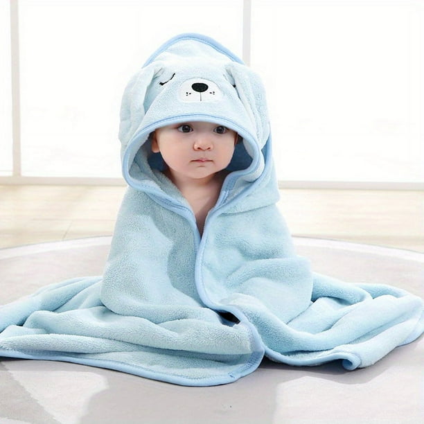 1pc Baby Hooded Towel And Shower Cap, Ultra Soft Absorbent And Non-Balling Baby Bath Towel Swaddling Blankets, Soft Adjustable Hair Washing Hat For Toddlers, For Boy And Girl