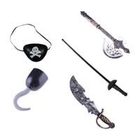 Bothyi - Accesorios Para Disfraz De Pirata Para Halloween, Parche Con Gancho Y Ojos De Pirata, Espada Y Hacha