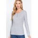 thumbnail image 1 of Saronite Camiseta Térmica Básica de Manga Larga con Cuello Redondo y Canalé, Gris Jaspeado (para Mujer), 1 of 4