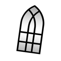 Magideal - Espejo De Pared Con Ventana Arqueada Espejo De Pared Arqueado Decoración De Pared Para Dormitorio Espejo Extraíble Decoración De Pared Espejo Acrílico Negro