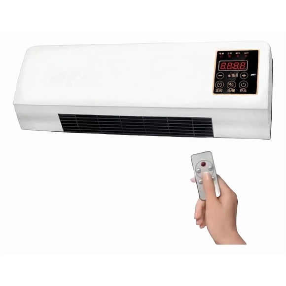 Calefactor aire frio caliente control remoto pared