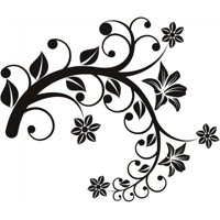 Rienda Libre Graphics - Decomural Flower Branch Floral Swirl Ws-17764