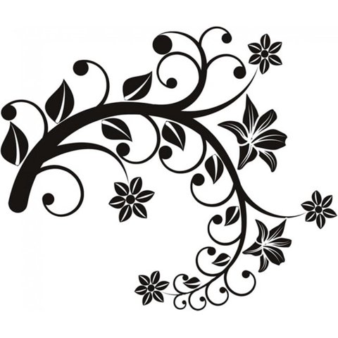 Rienda Libre Graphics - Decomural Flower Branch Floral Swirl Ws-17764