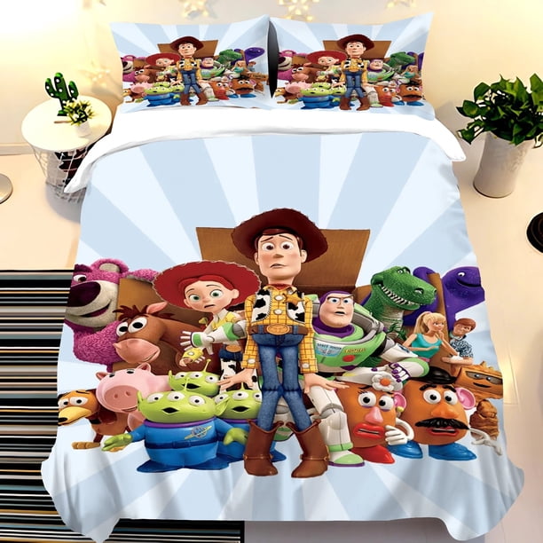 Toy Story bedding set,Cartoon Bedding Set with Pillowcases,Buzz Lightyear 3D quilt cover,Microfibre Duvet Cover Children/Boys