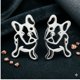 thumbnail image 2 of Aros pendientes de fantasia bulldog frances silver, 2 of 3