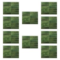 Magideal - 10 Piezas De Azulejos De Pared De Pvc, Pegatinas De Pared, Despegar Y Pegar, Decoración De Baño A Prueba De Agua Y Aceite, Azulejos De Pared Gruesos 3 Verde