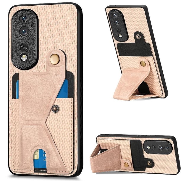 Funda Resistente para Honor 80 Pro con Tarjetero y Soporte, Diseño Magnético Blanco