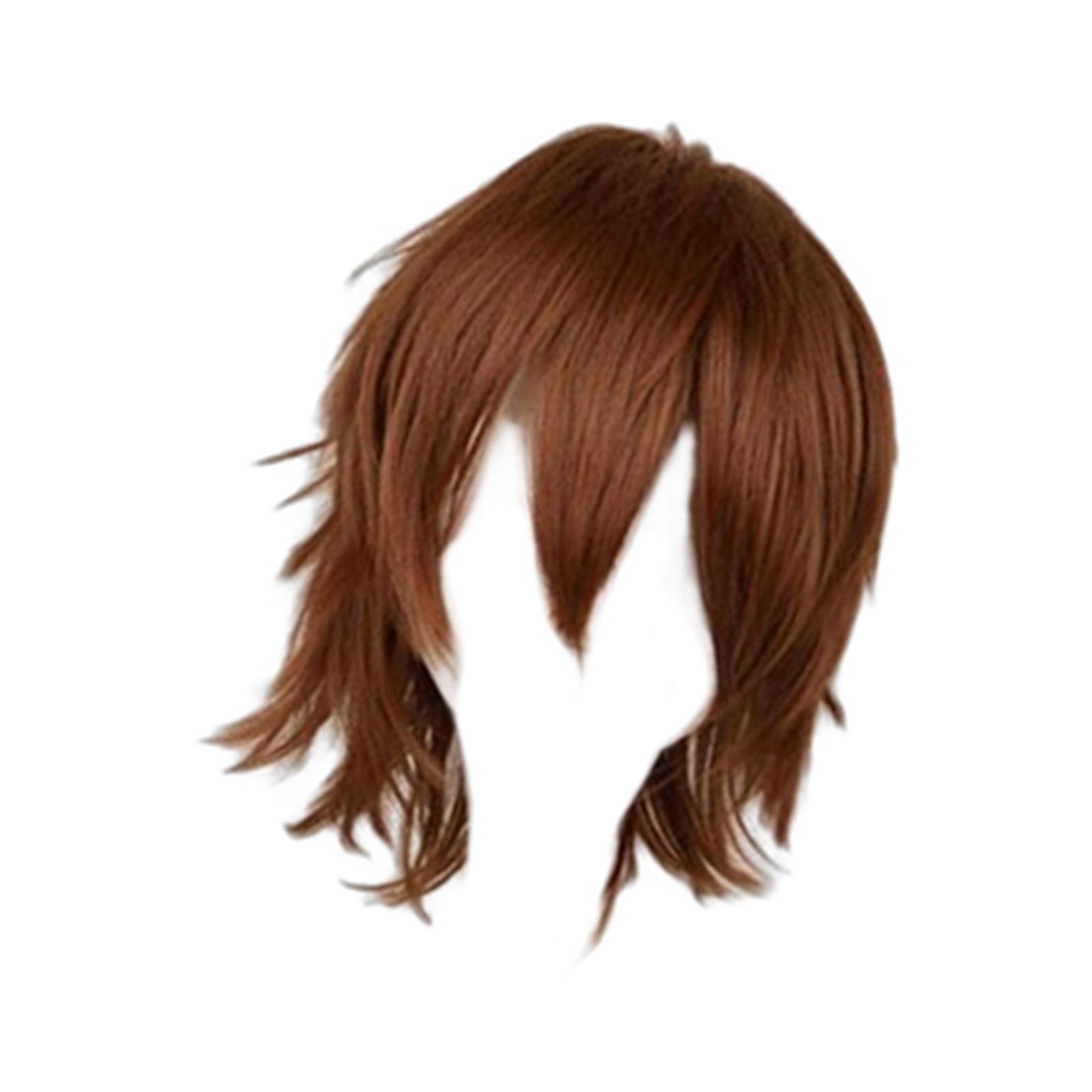 Magideal - Peluca Corta De Cosplay, Anime Resistente Al Calor Unisex Moda Básica En Capas Spiky Peluca Para Disfraz De Halloween Hombres Cosplayer Mascu , Marrón