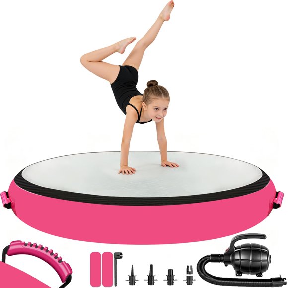 Colchoneta de gimnasia CZGBRO 1 m × 1 m × 20 cm rosa con bomba eléctrica