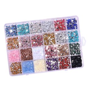 Ioensy - 3500 Uds. De Diamantes De Imitación Para Decoración De Uñas, Parte Inferior Plana Para Arte Corporal Para Uñas, Fundas Para Teléfono, Color Oscuro