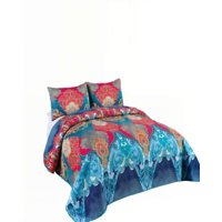 Genérico - Cubrecama De Verano Con Diseno Y Pompon 2P Multicolor