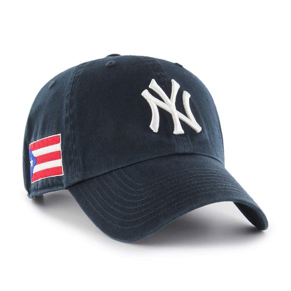Gorra 47 Yankees Heritage Clean Up Navy con bandera de Puerto Rico