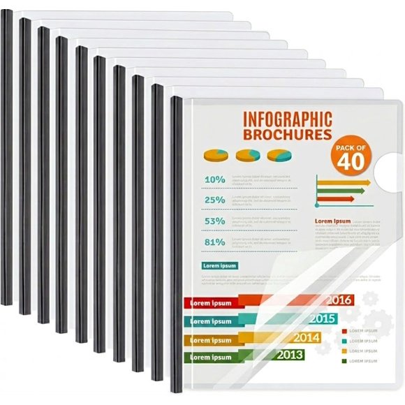 Fundas de informe SOLARRA 40 unidades transparentes 9x12 pulgadas