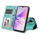 thumbnail image 5 of Funda tipo cartera FOXDOCK para OnePlus Nord N300 , diseño girasol en relieve, cuero PU, cierre magnético, soporte y tarjetero, 5 of 5