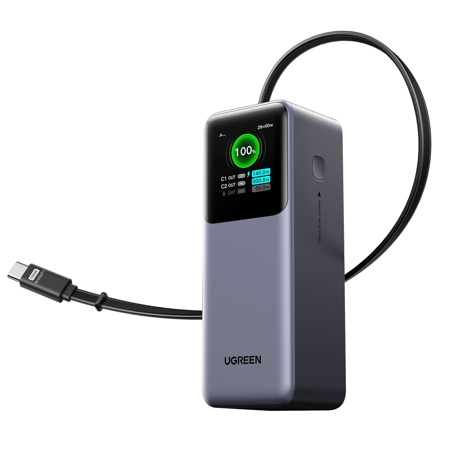Ugreen Nexode 20000 Mah 165 W Banco De Energía Con Cable Usb-c Integrado