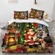 thumbnail image 1 of Cartoon Christmas Santa Claus Bedding Set Boys Girls Duvet Cover Pillowcase Bed Kids Adult Home Textileextile, 1 of 5