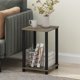thumbnail image 1 of Mesa Auxiliar Furinno Moderna de 2 Niveles con Tapa Cuadrada en Roble Gris, 1 of 6
