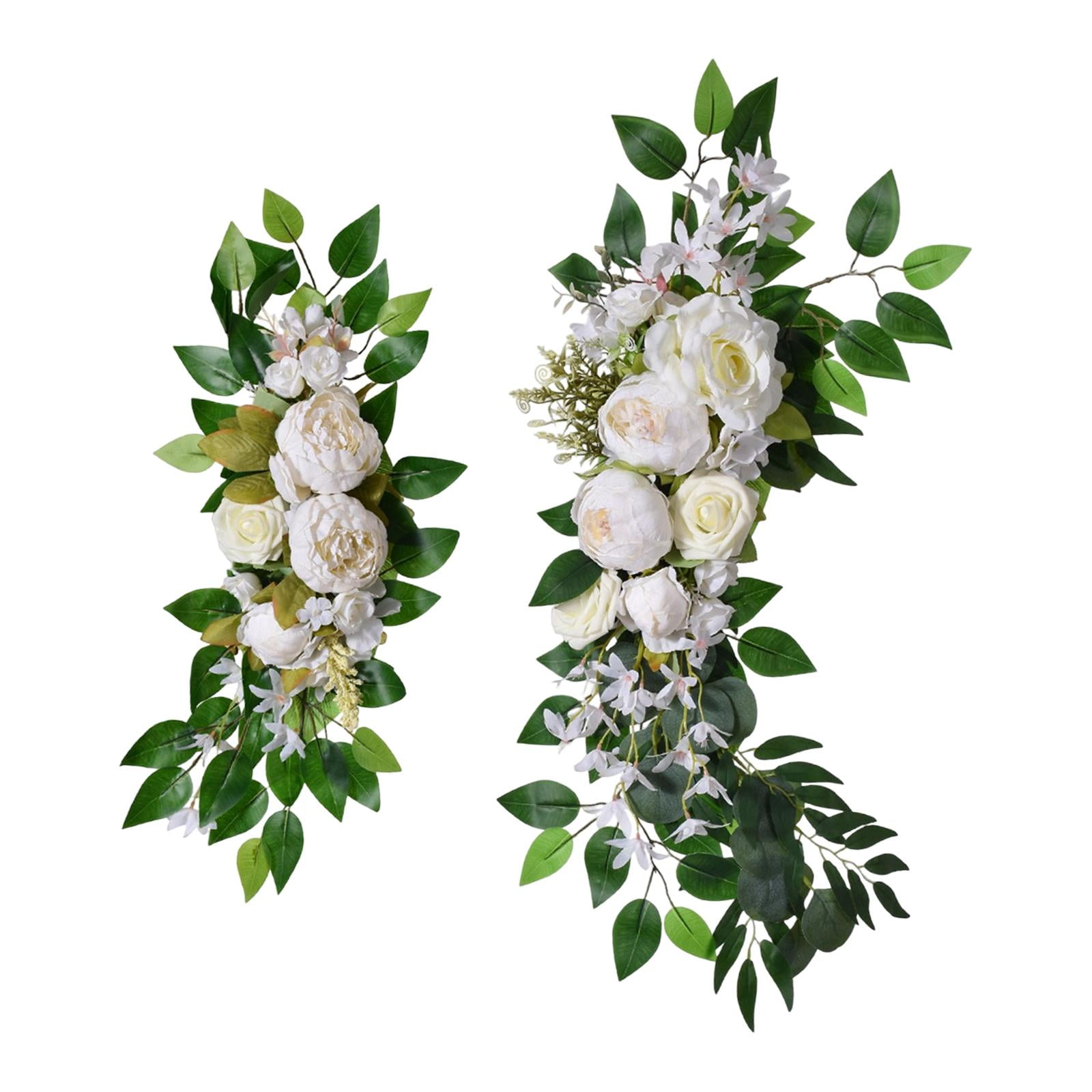 Bothyi - 2x Decoración De Arco De Flores Artificiales Colgantes Decorativas Para Fondo De Boda Blanco