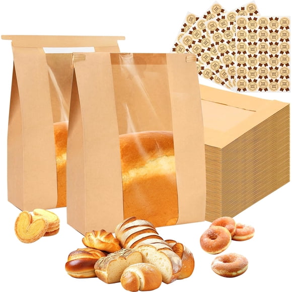 Bolsas de pan EUVBOKW 120 unidades para pan casero de masa madre Kraft