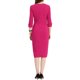 thumbnail image 3 of INSPIRE CHIC Vestido de Tubo para Mujer Cuello Barco Mangas 3/4 Dobladillo con Abertura Vestidos Midi para el Trabajo Fucsia 3XL, 3 of 6
