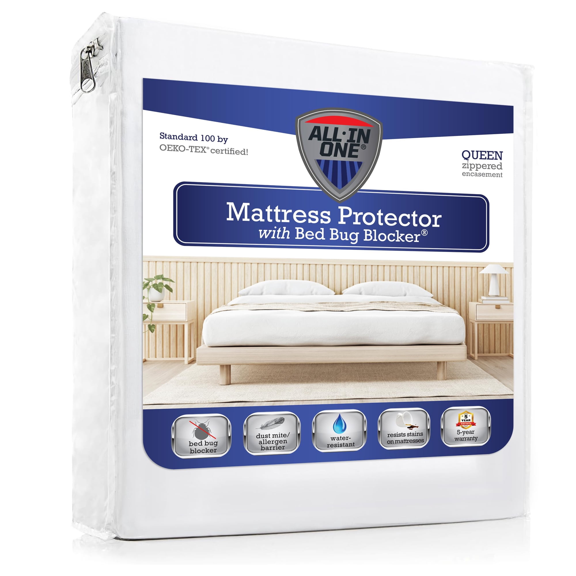 Bed Bug Blocker - Protector De Colchón Queen Resistente Al Agua Y Bloqueador De Chinches