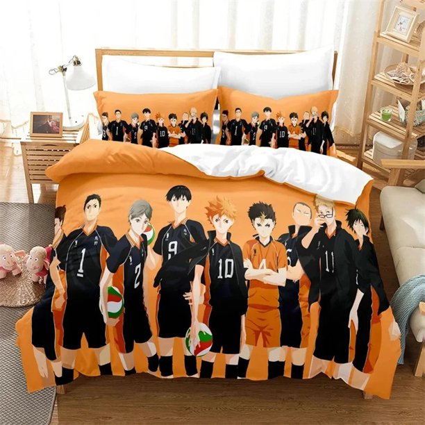 ed Haikyu Bedding Sets exquisite bed supplies set duvet cover bed comforter set luxury birthday giftBed Sheets