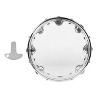 Bothyi - Pandereta Pandeiro De 10 Pulgadas, Tambor De Cabeza Brillante Y Nítida Para Fiesta De Baile En El Aula, Transparente